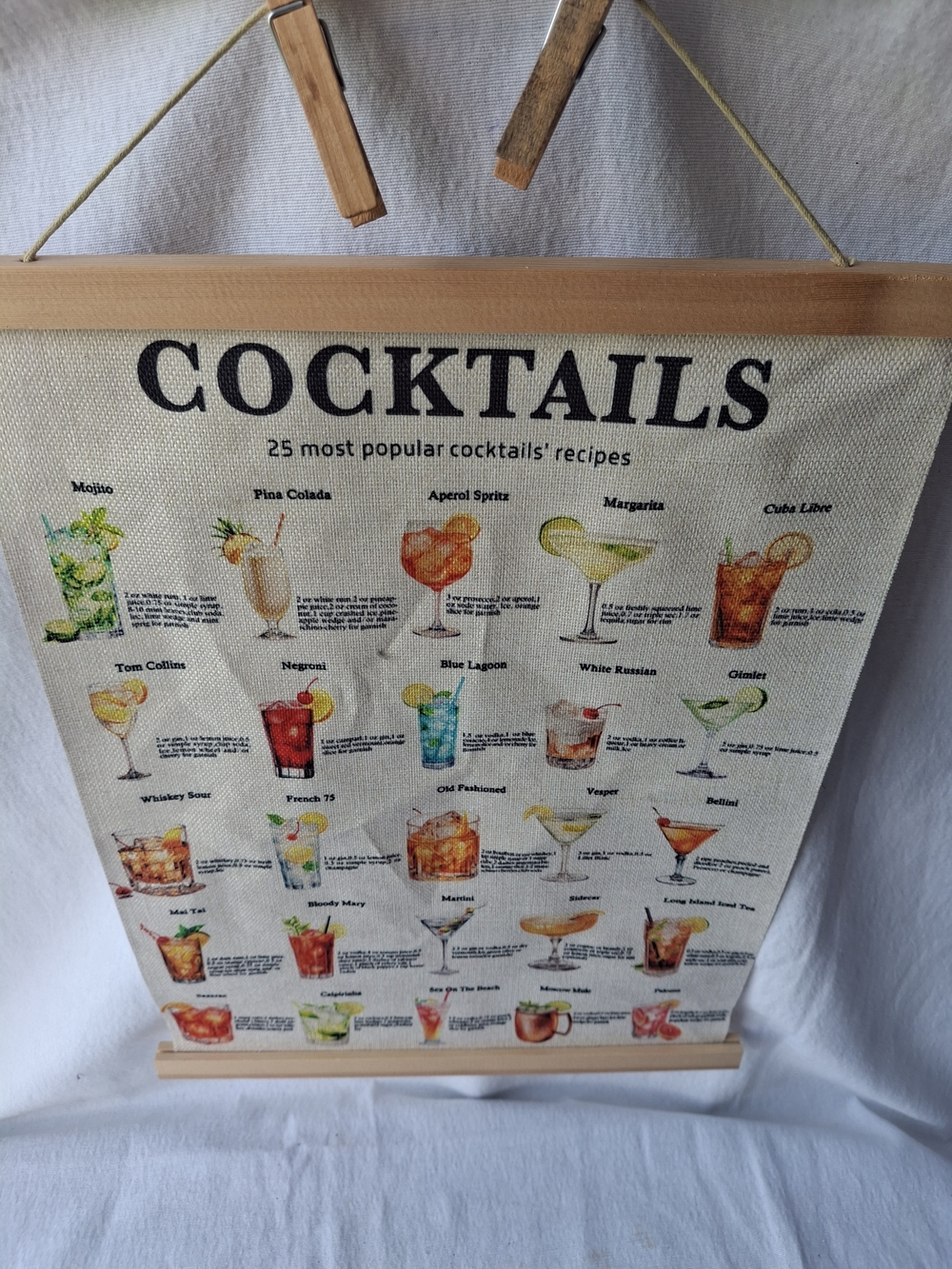 Cocktails Canvas Print - Illustrated Cocktail Recipes